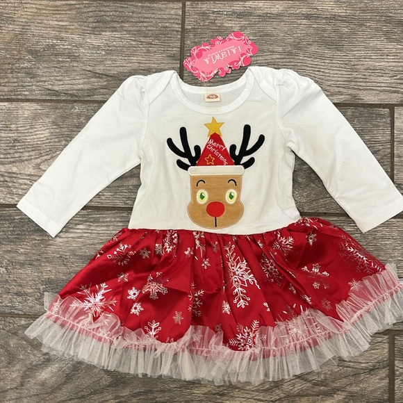 YIMEIYI -70- Deer Dress snap-crotch long sleeve grandma's gift holiday NWT - Picture 1 of 8